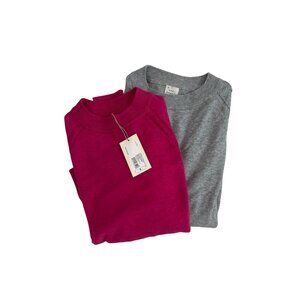 A New Day Sweater Top Bundle Heather Grey & Fuchsia